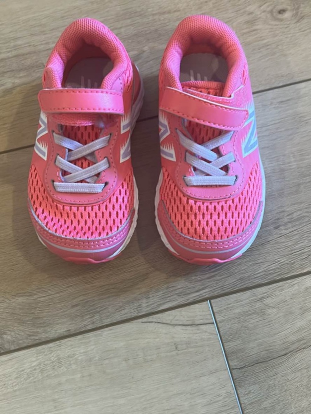 New Balance Pink Mesh Kids Sneakers with White Accents